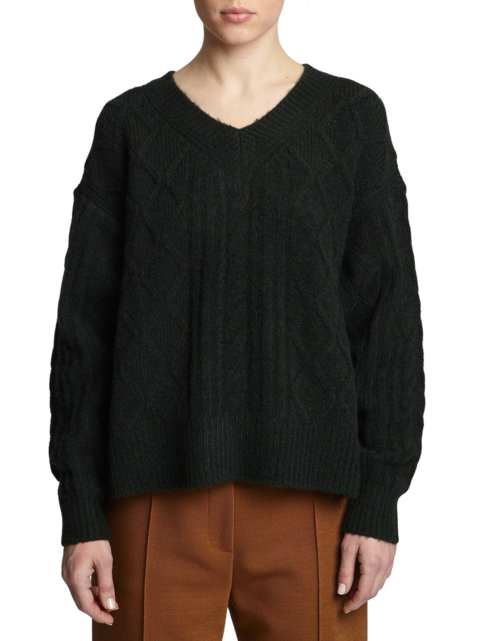 Pull oversize col V - Intense Green