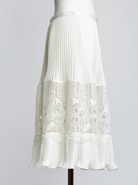 Jupe flou embellie - Blanc Nuageux