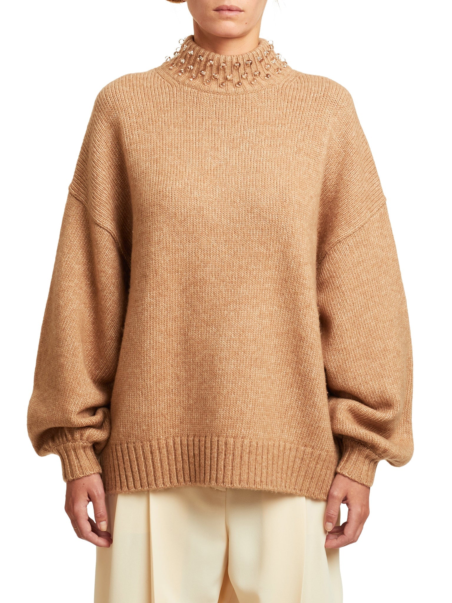 Pull en tricot nacré - Beige Désert
