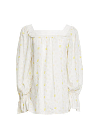 Blouse col bateau fluide - Multicolor White