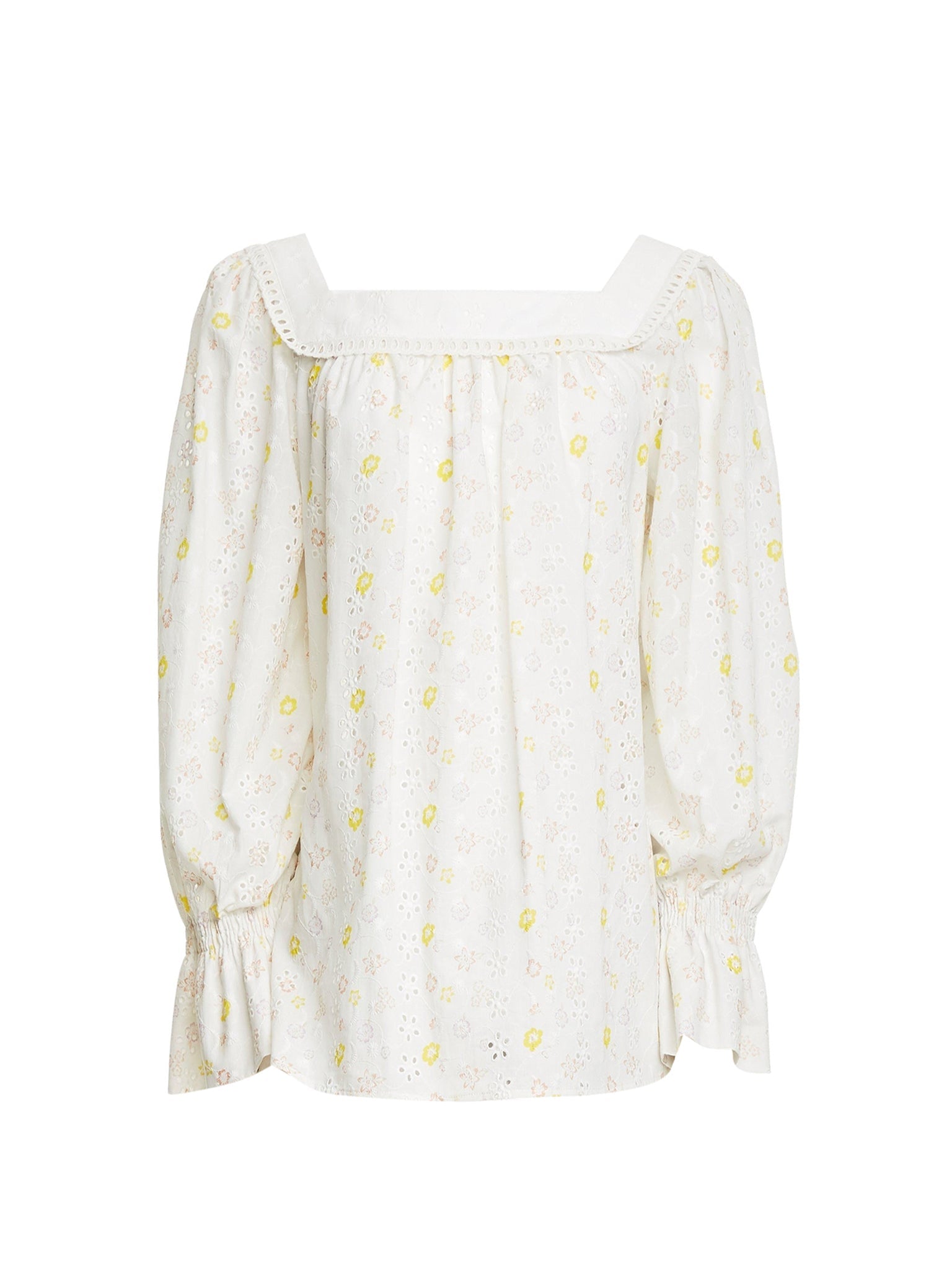 Blouse col bateau fluide - Multicolor White