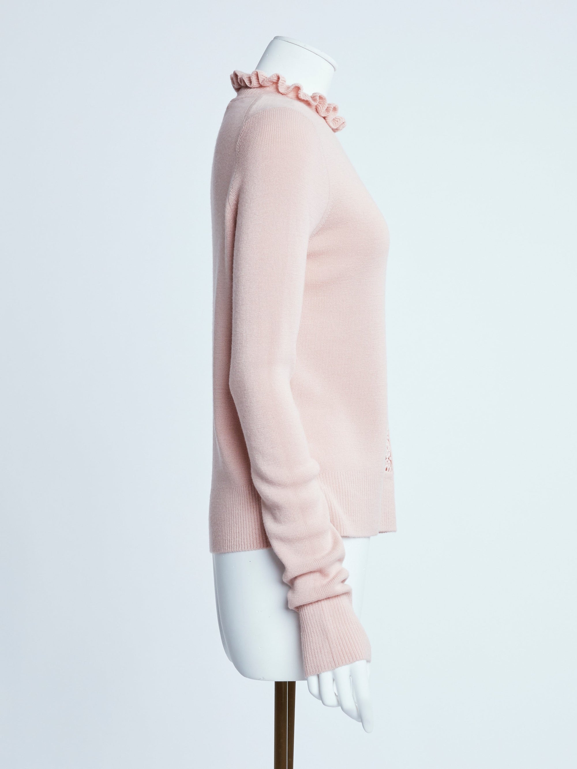 Pull col richelieu en laine - Cameo Rose
