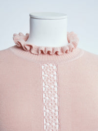 Pull col richelieu en laine - Cameo Rose
