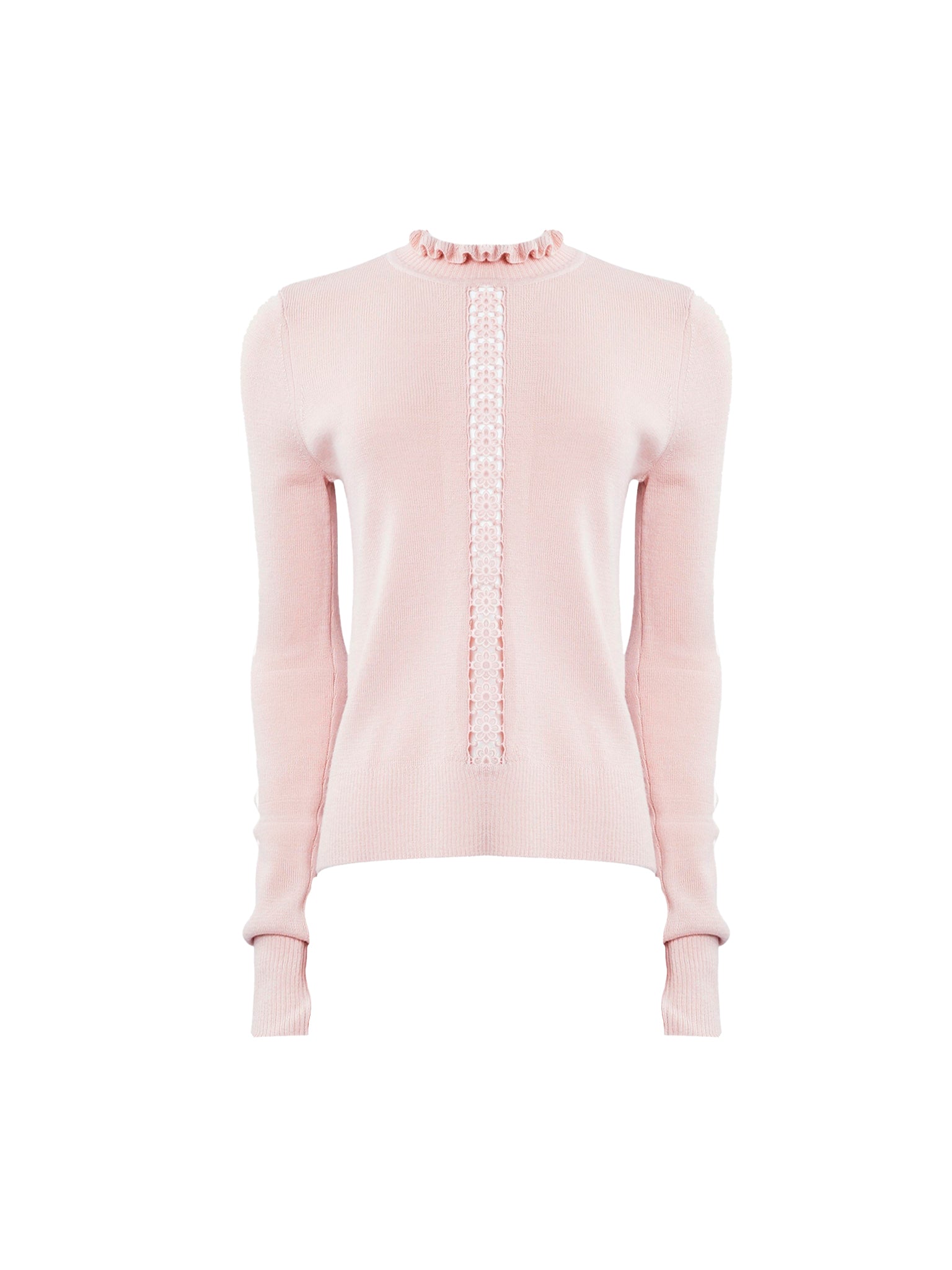 Pull col richelieu en laine - Cameo Rose