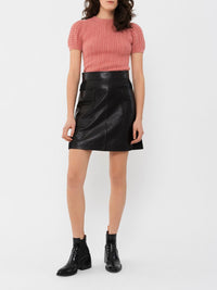 Mini jupe Rock en cuir - Black