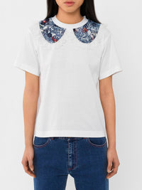 T-shirt à col claudine - White