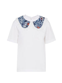 T-shirt à col claudine - White