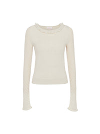 Pull encolure bateau en laine - Soft Ivory