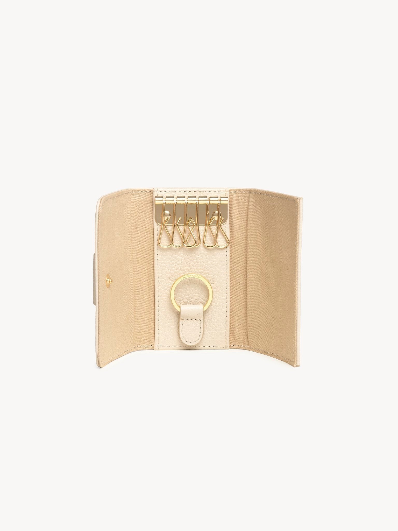 Étui à clés Rosita en cuir - Cement Beige