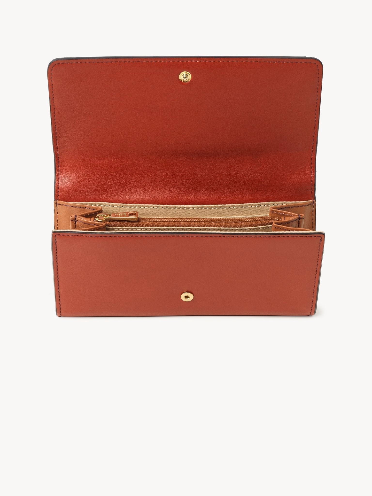 Portefeuille long Layers en cuir - Burnt Henna