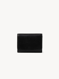 Mini portefeuille trois volets en cuir lisse - Black