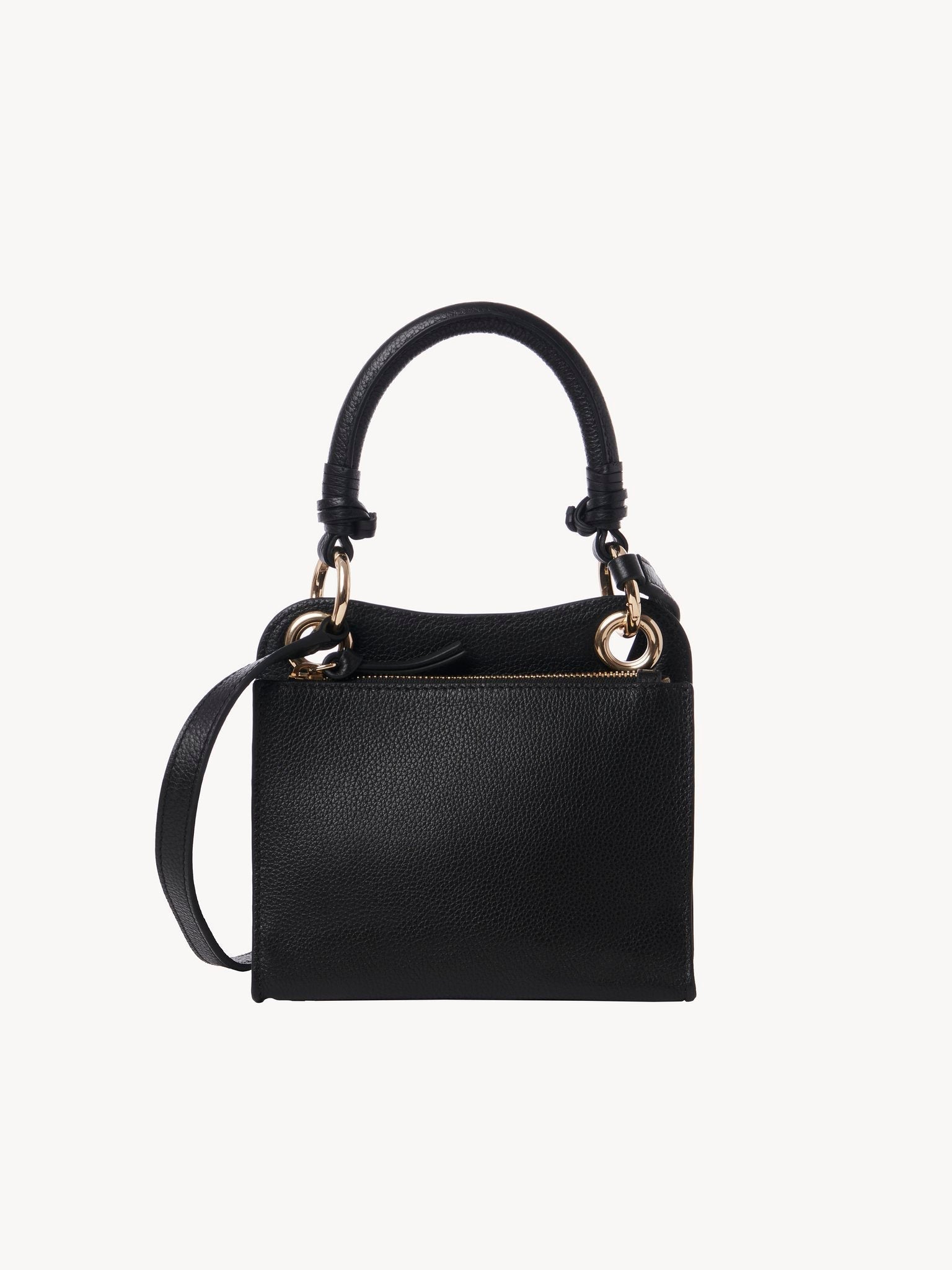 Mini sac porté épaule en cuir patchwork - Black