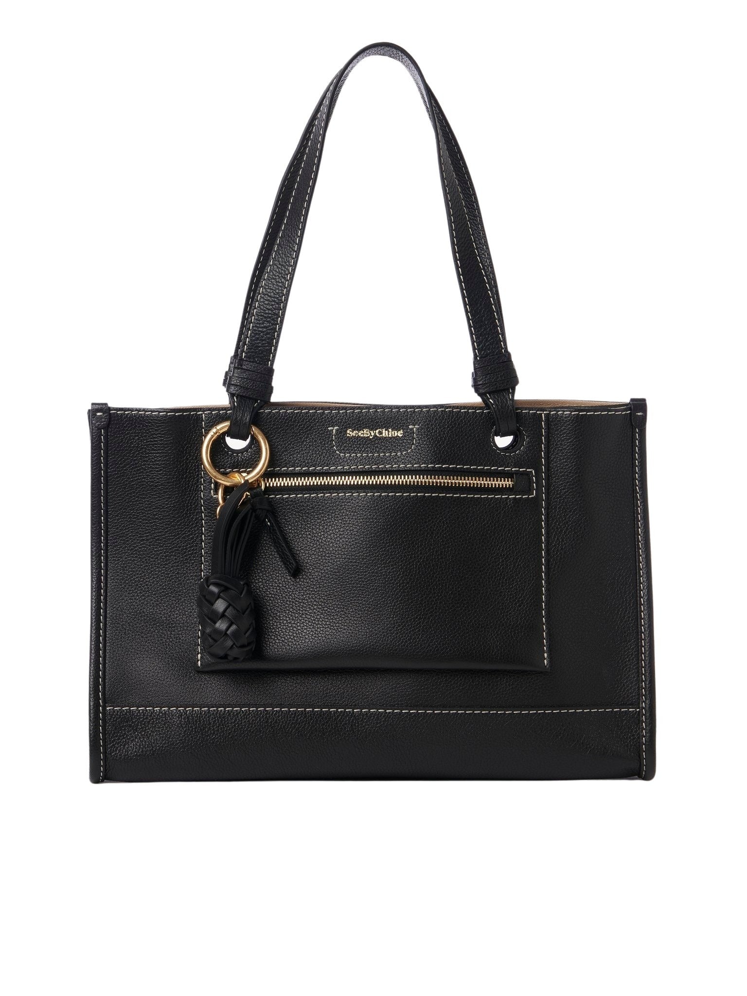 Sac cabas Cecilya en cuir - Black
