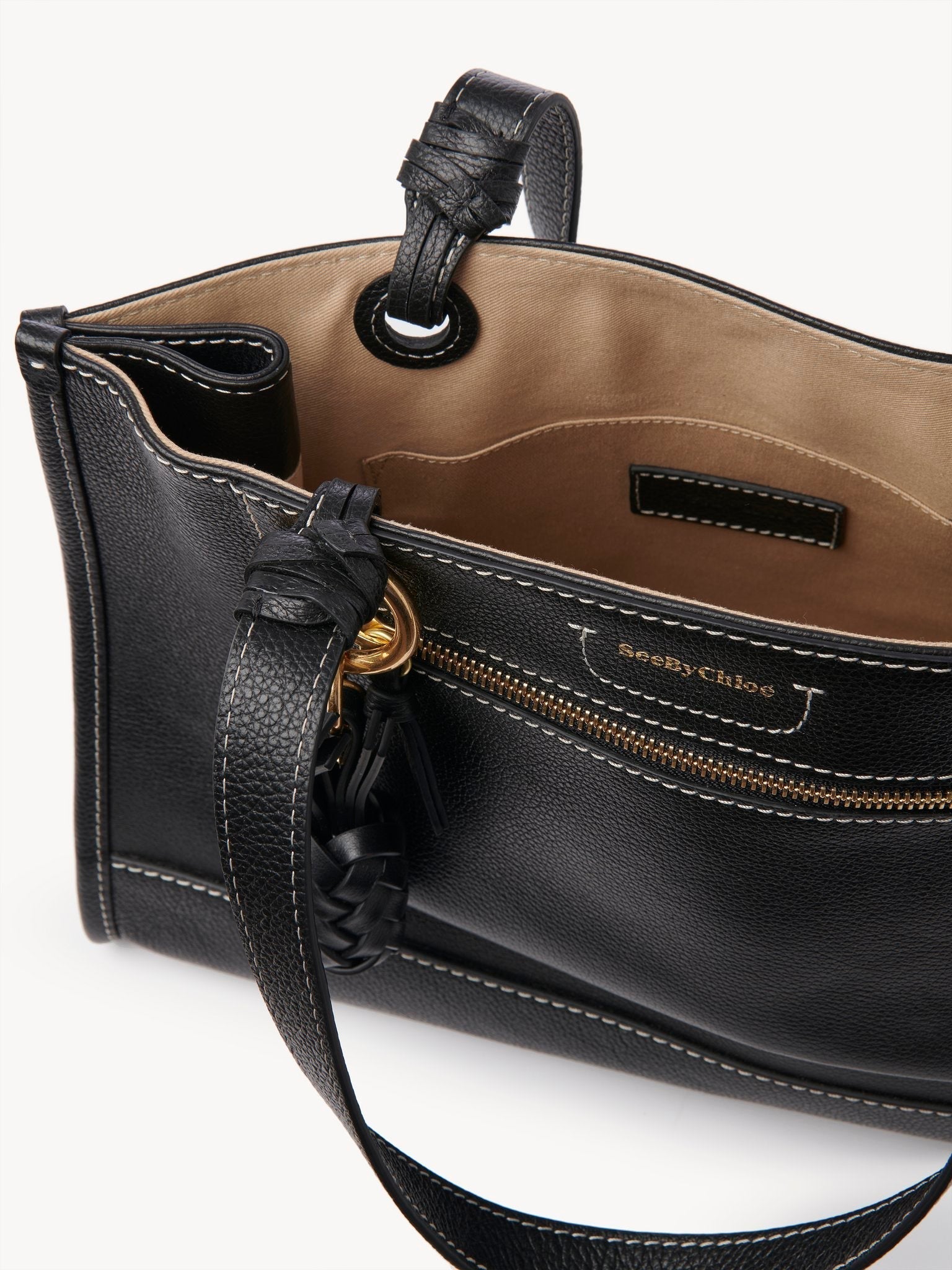 Sac cabas Cecilya en cuir - Black