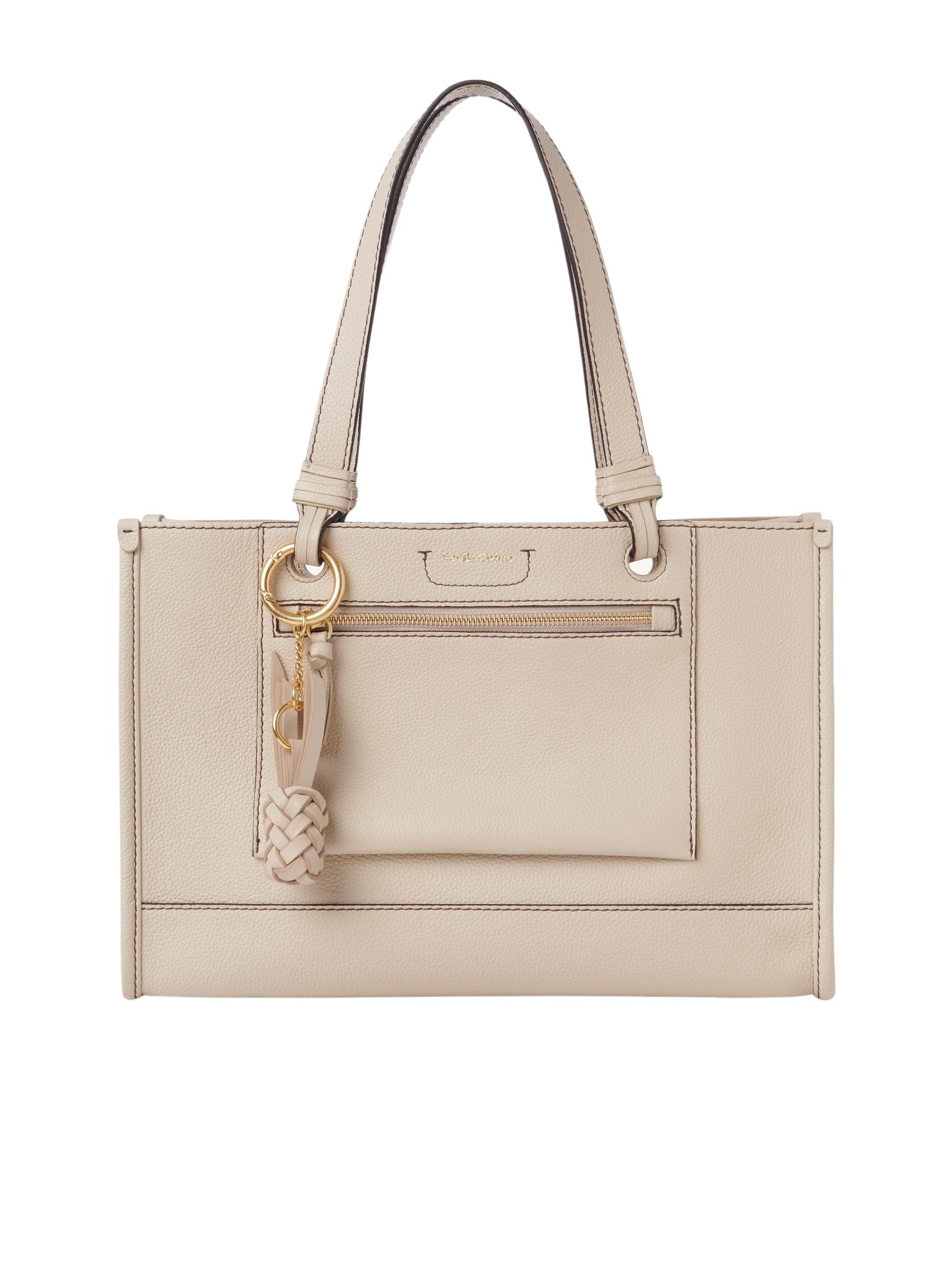 Sac cabas Cecilya en cuir - Cement Beige