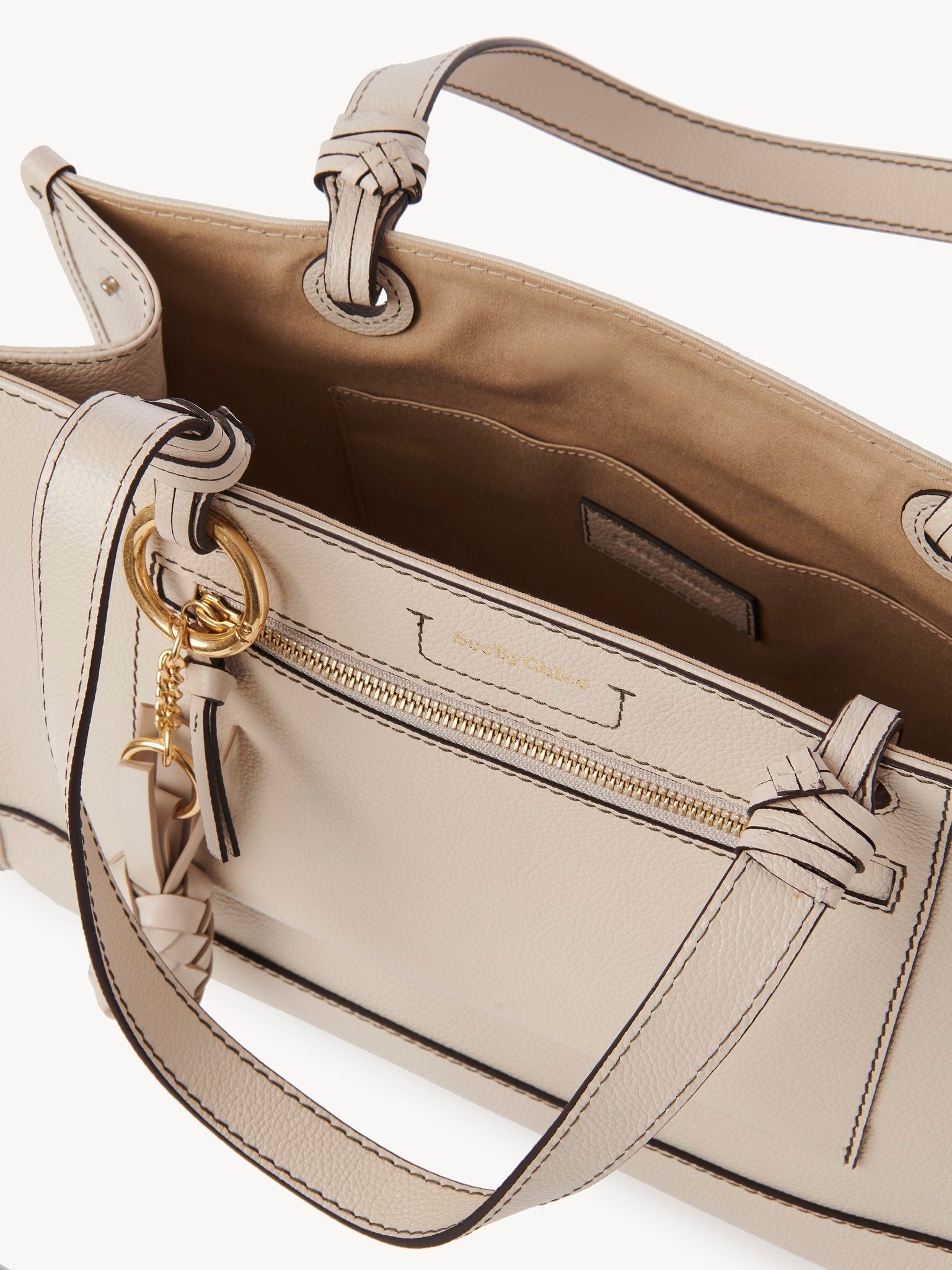 Sac cabas Cecilya en cuir - Cement Beige