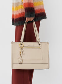 Sac cabas Cecilya en cuir - Cement Beige