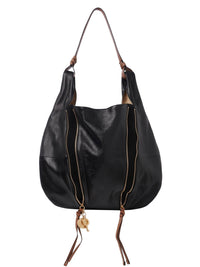 Sac hobo Indra en cuir - Black