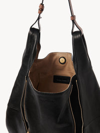 Sac hobo Indra en cuir - Black