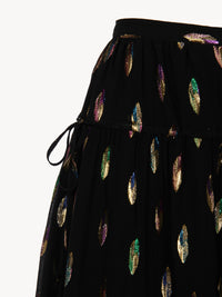 Jupe Georgette en soie - Noir