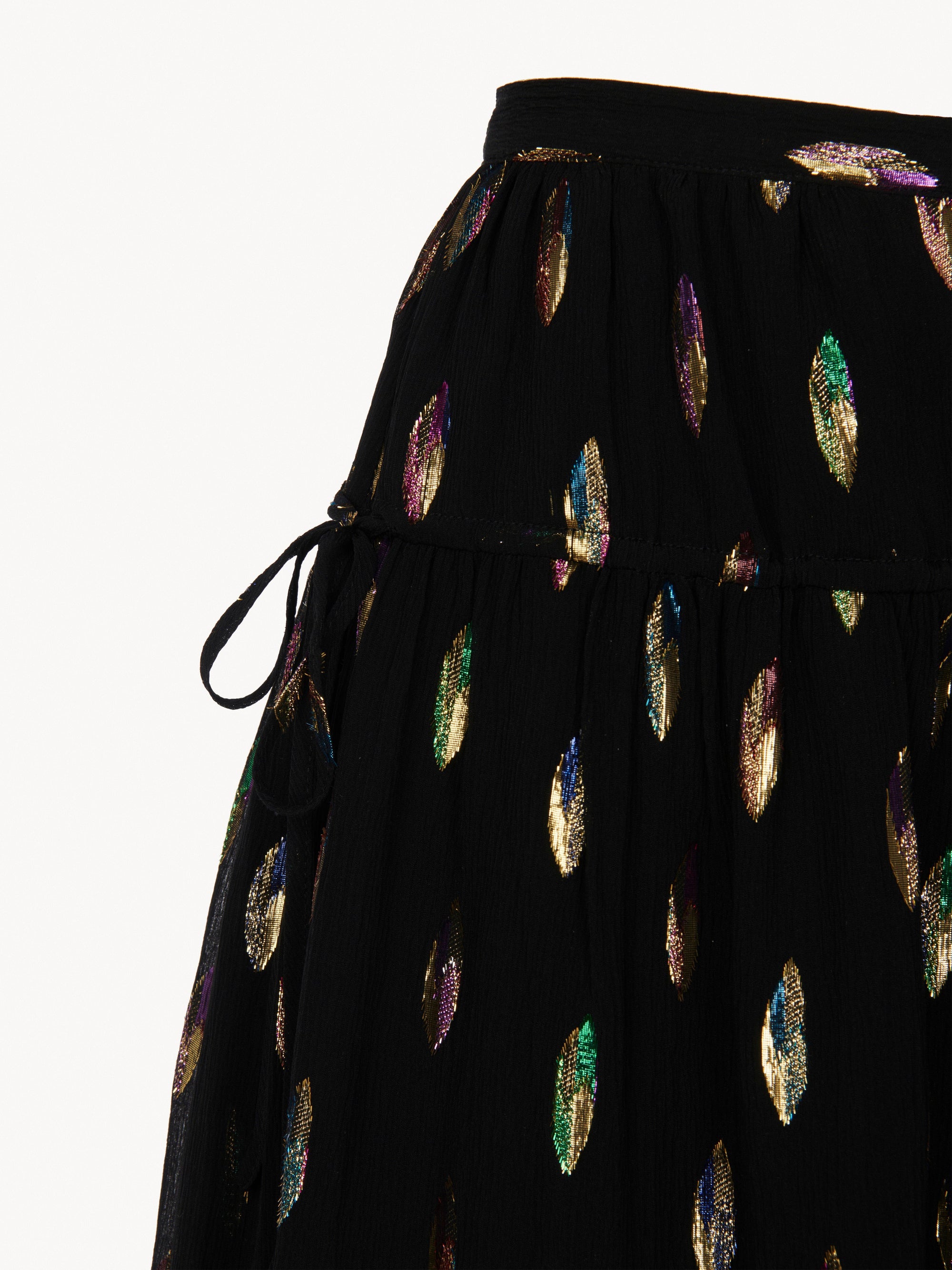 Jupe Georgette en soie - Noir
