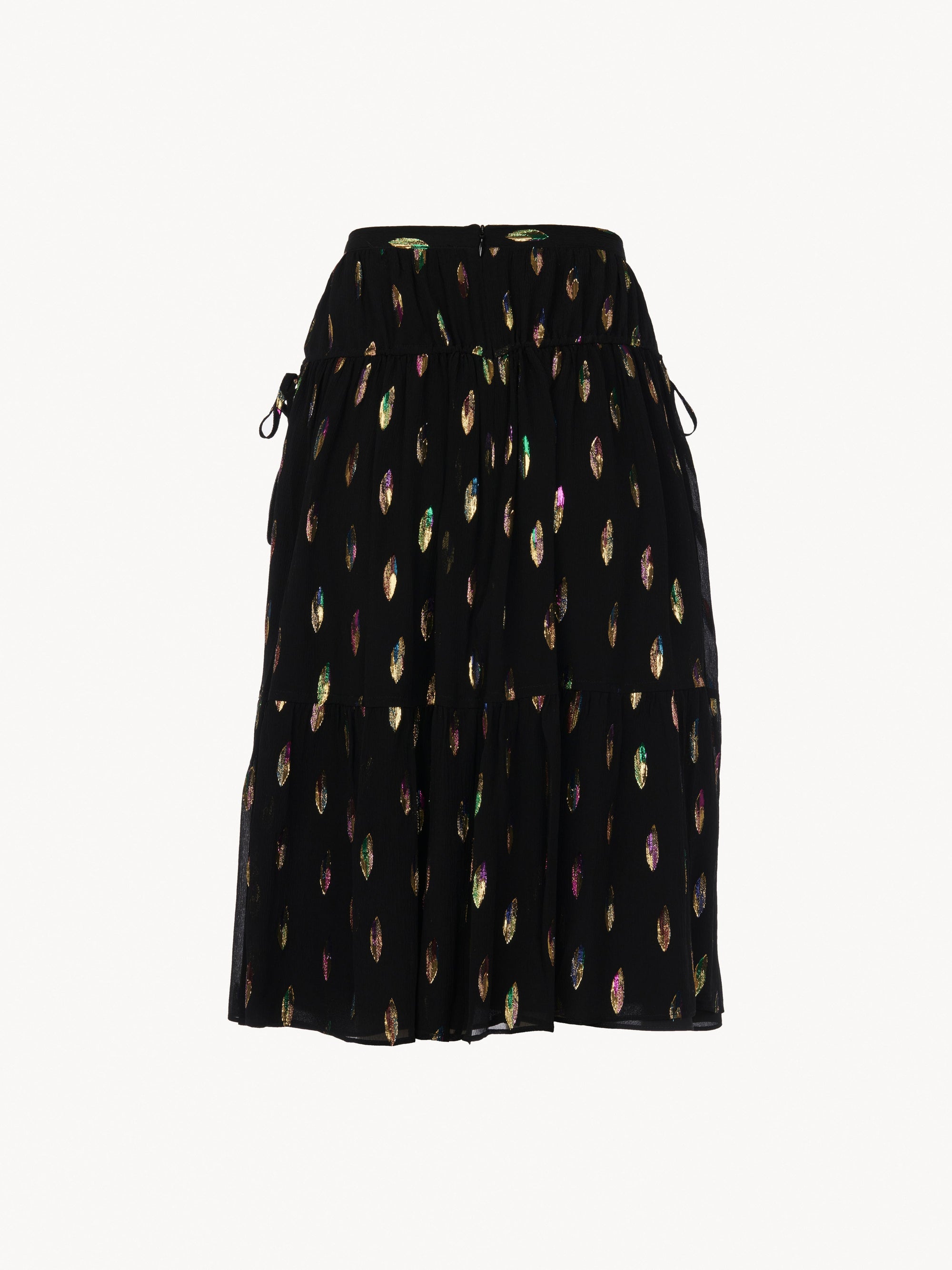 Jupe Georgette en soie - Noir
