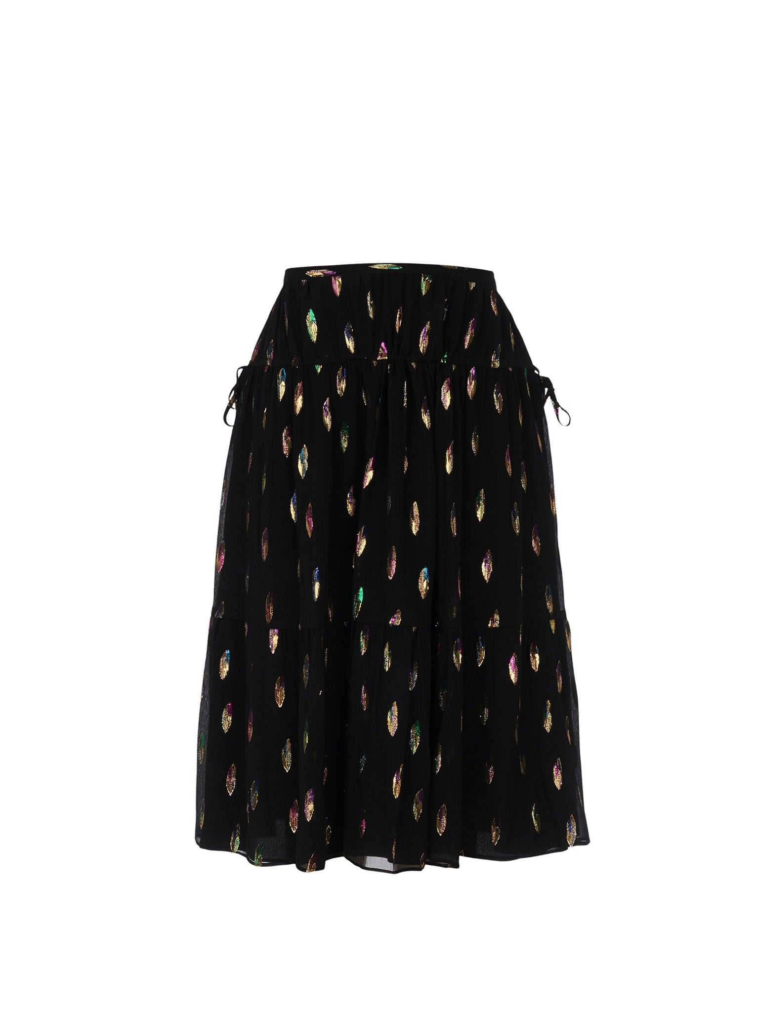 Jupe Georgette en soie - Noir