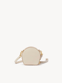 Mini sac porté épaule Shell en cuir - Cement Beige