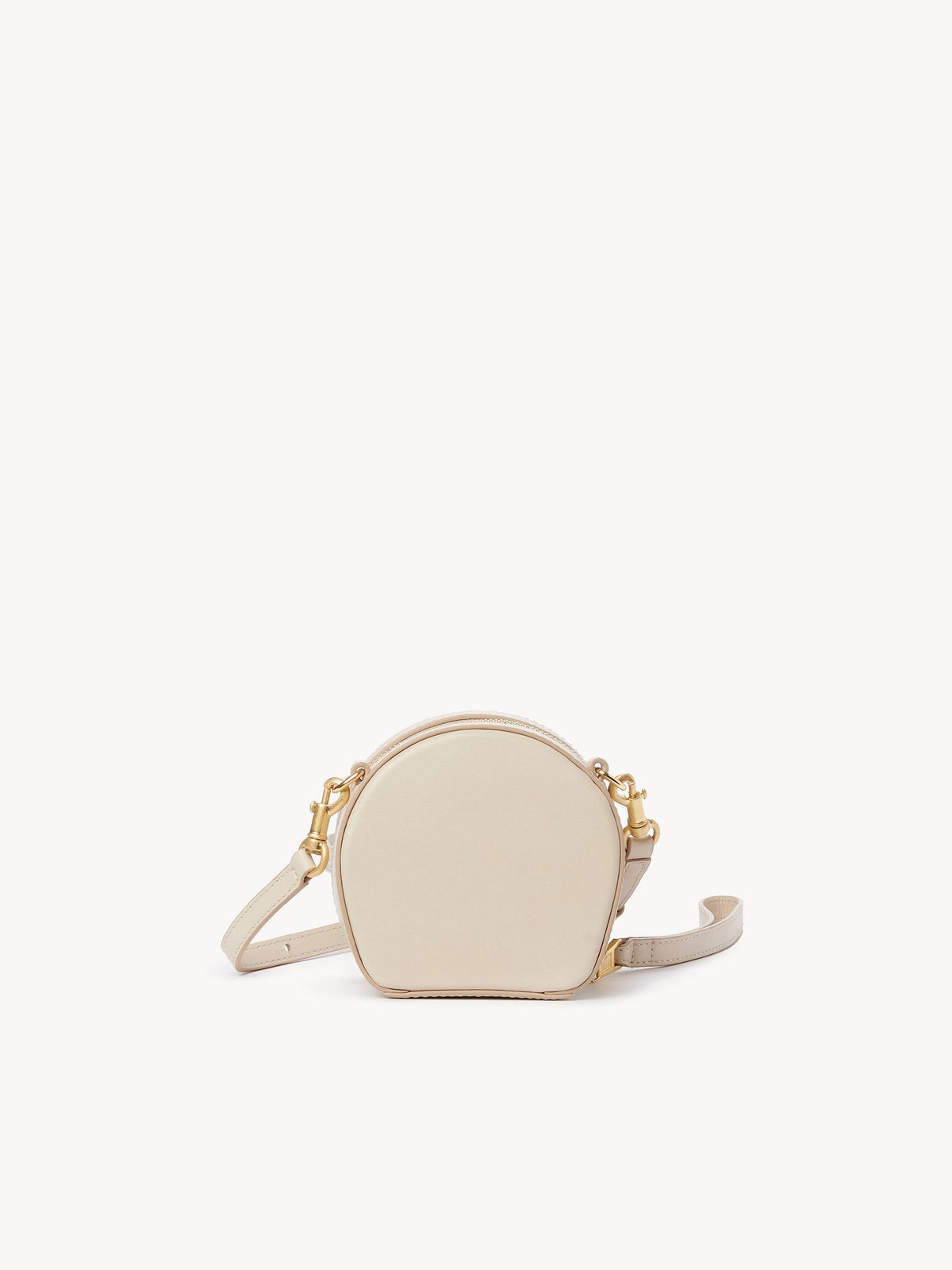 Mini sac porté épaule Shell en cuir - Cement Beige