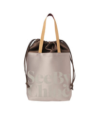 Petit sac cabas en satin - Silver