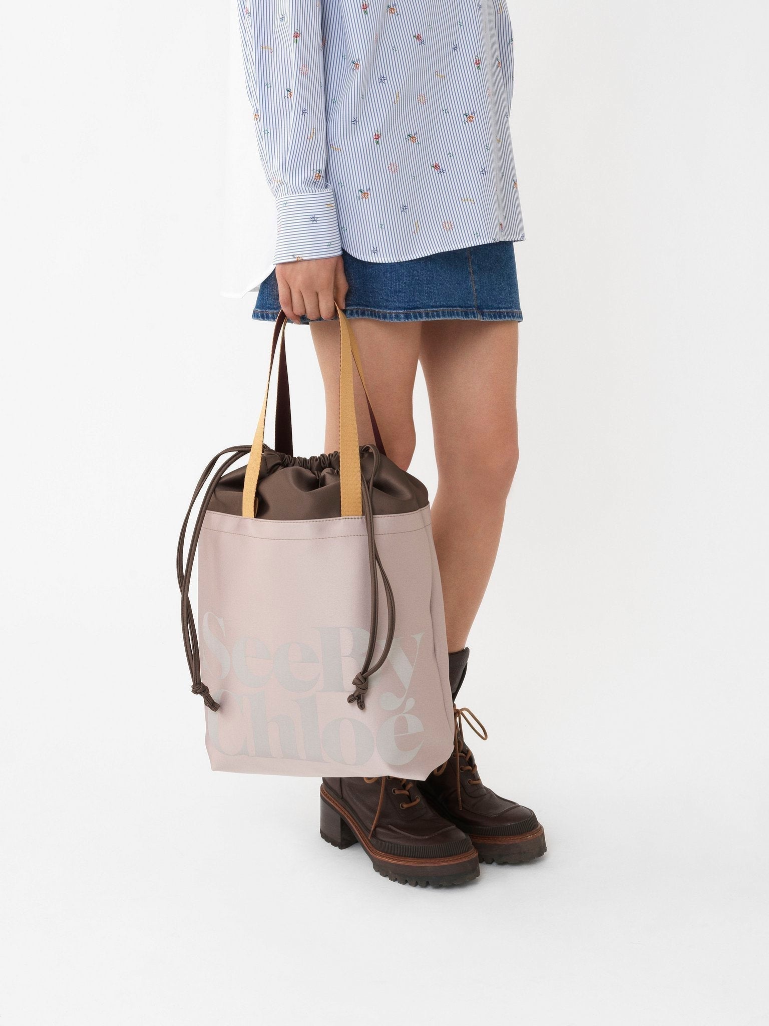 Petit sac cabas en satin - Silver