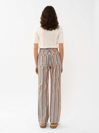 Pantalon droit rayé - Multicolor