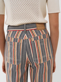 Pantalon droit rayé - Multicolor