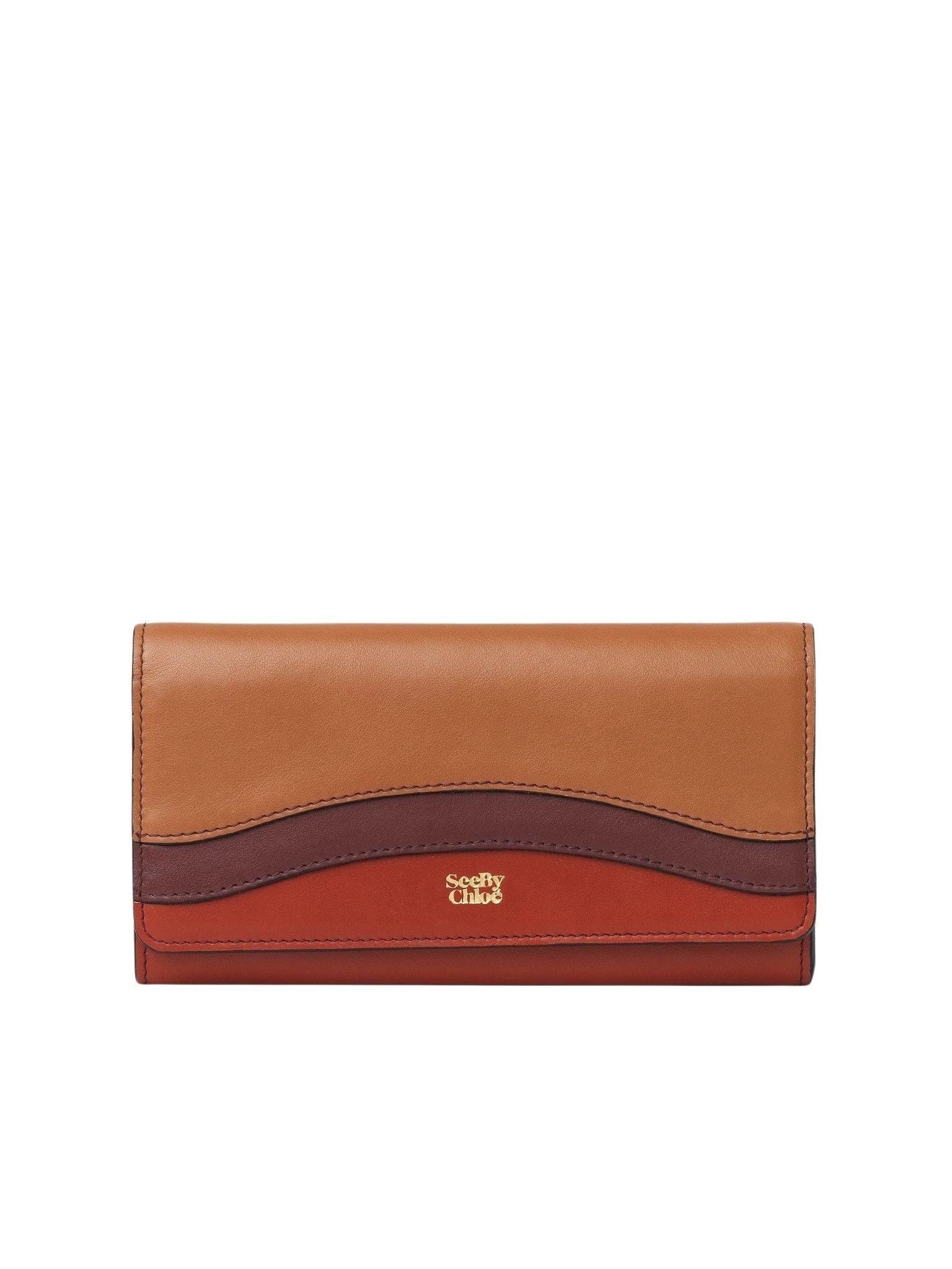 Portefeuille long Layers en cuir - Burnt Henna