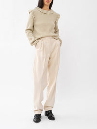 Pantalon droit à revers - Milk