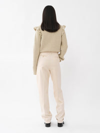 Pantalon droit à revers - Milk