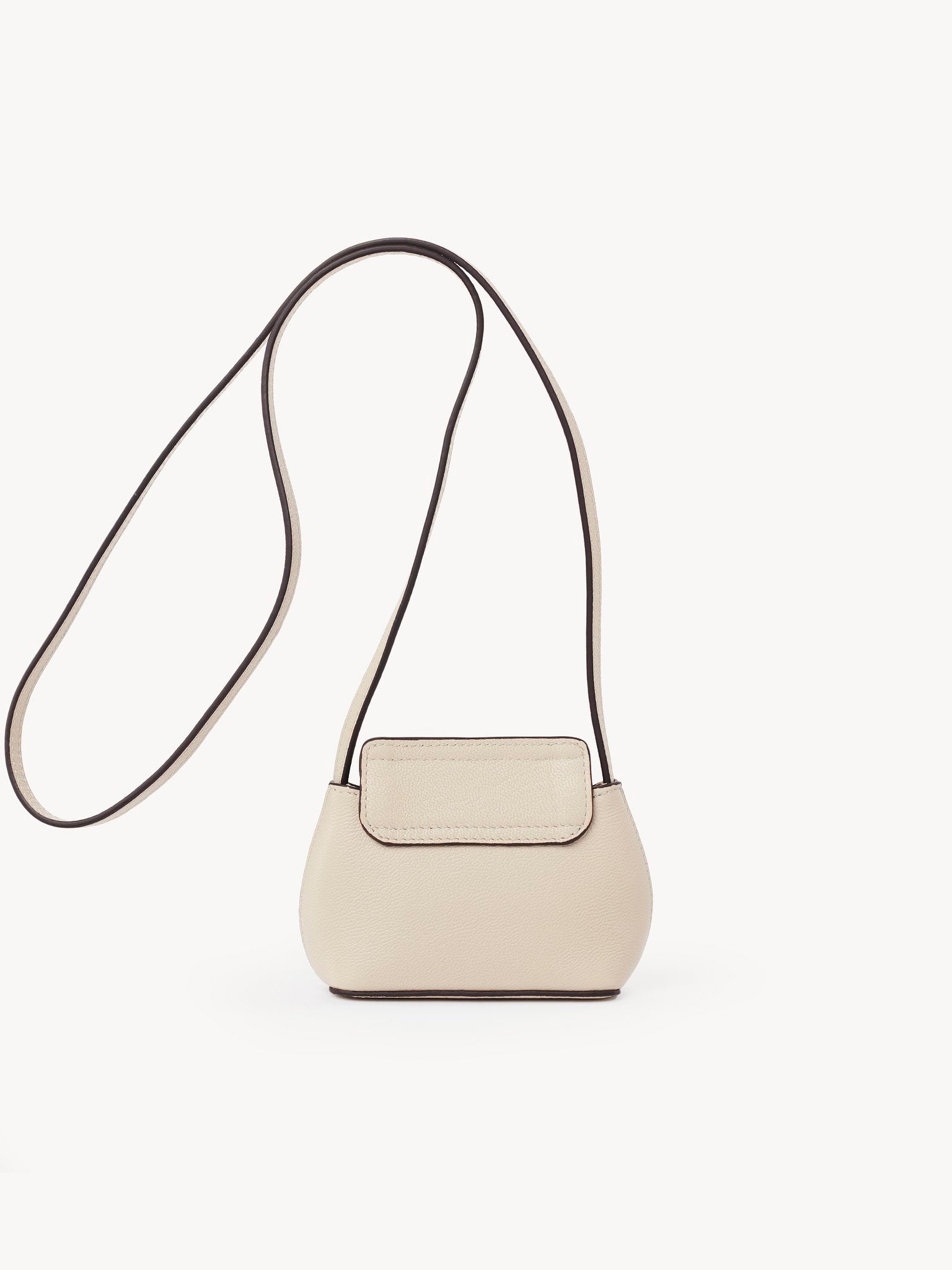 Mini sac porté épaule Joan en cuir - Cement Beige
