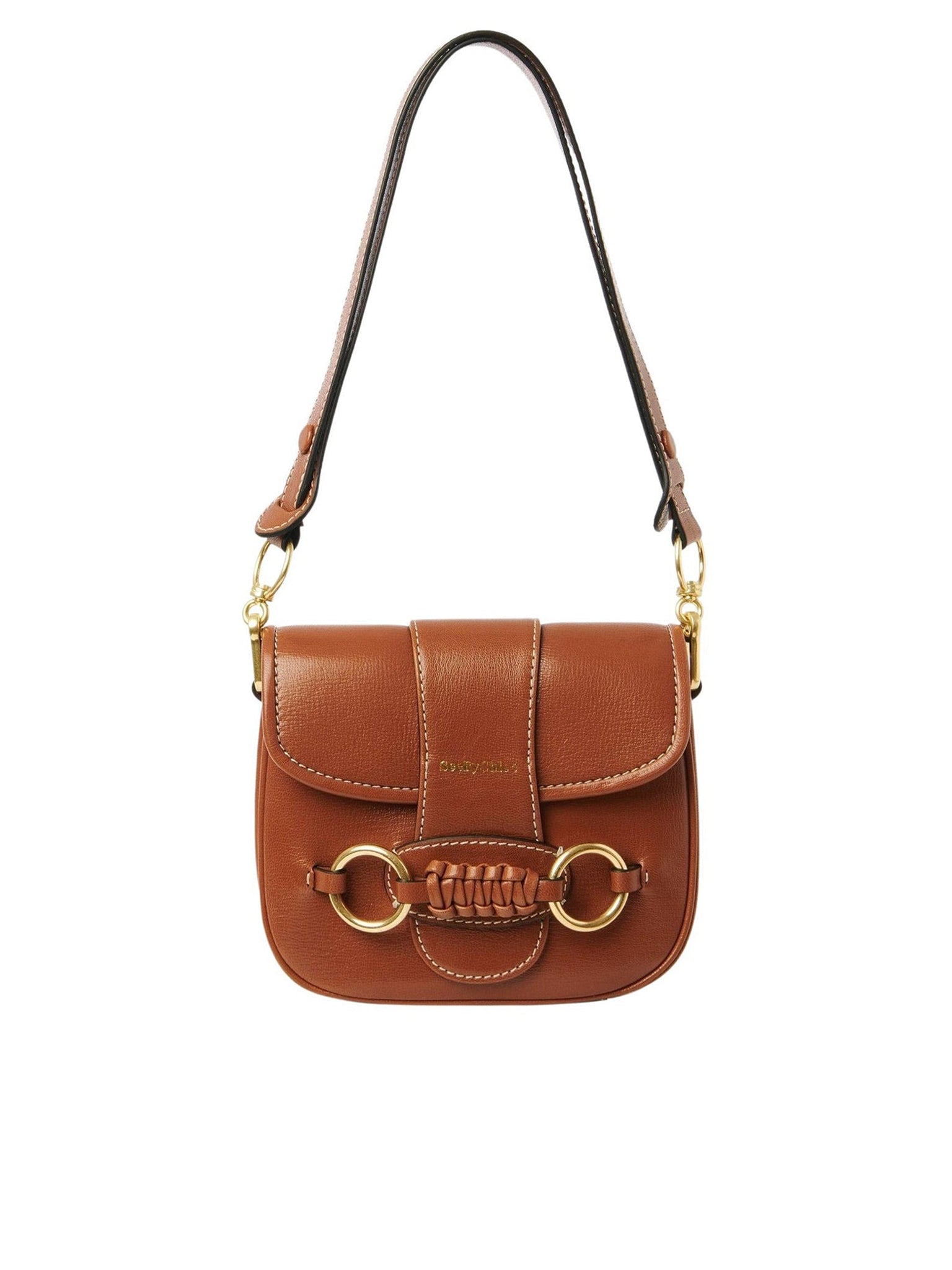 Sac porté épaule Saddie en cuir - Caramelo