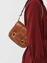 Sac porté épaule Saddie en cuir - Caramelo