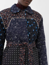 Veste matelassée patchwork imprimé woodblock - Blue & Blue