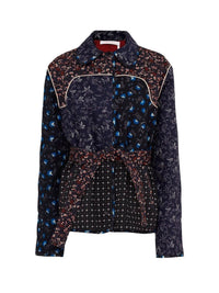 Veste matelassée patchwork imprimé woodblock - Blue & Blue