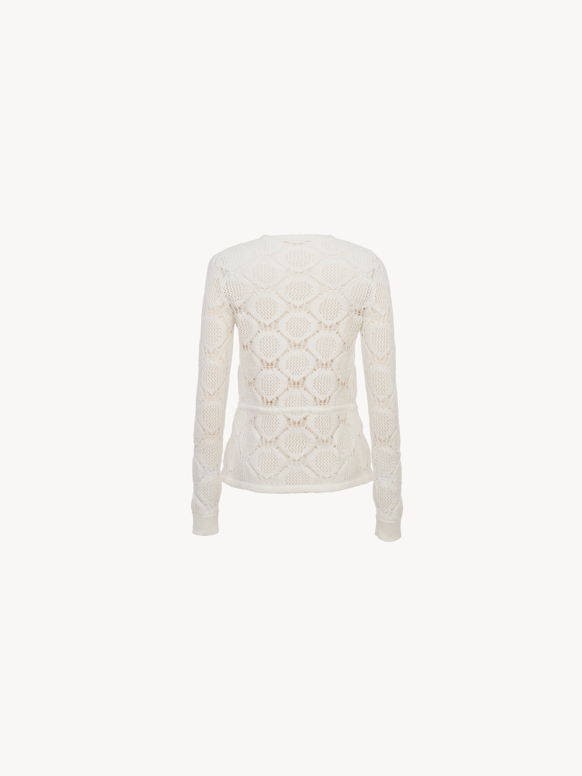 Pull en tricot à point ouvert - Blanc Nuageux