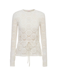 Pull en tricot à point ouvert - Blanc Nuageux
