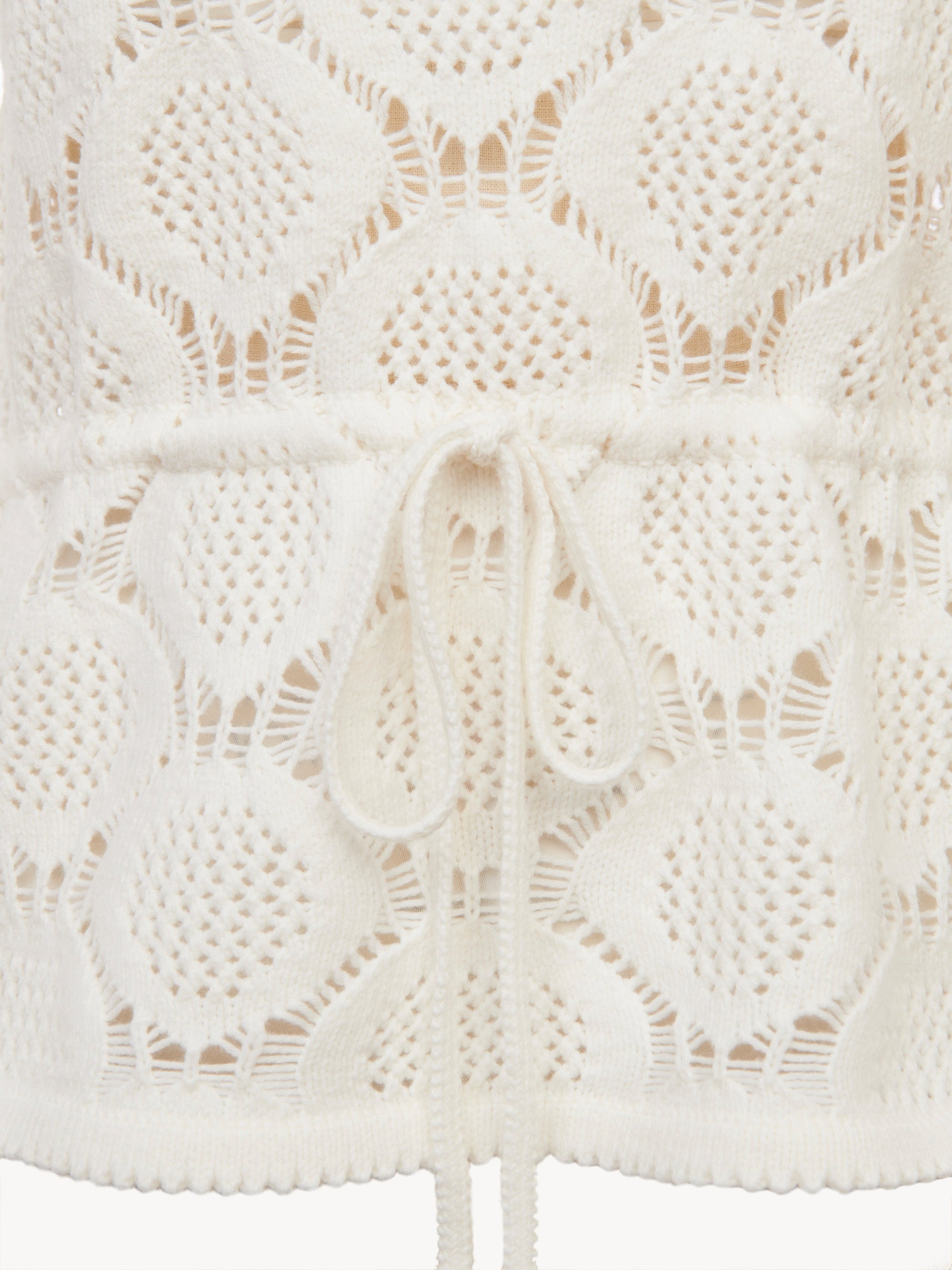 Pull en tricot à point ouvert - Blanc Nuageux