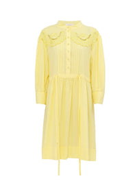Robe en coton dobby biologique brodée - Vert Doré