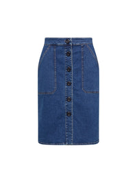 Jupe droite botonnée - Truly Navy