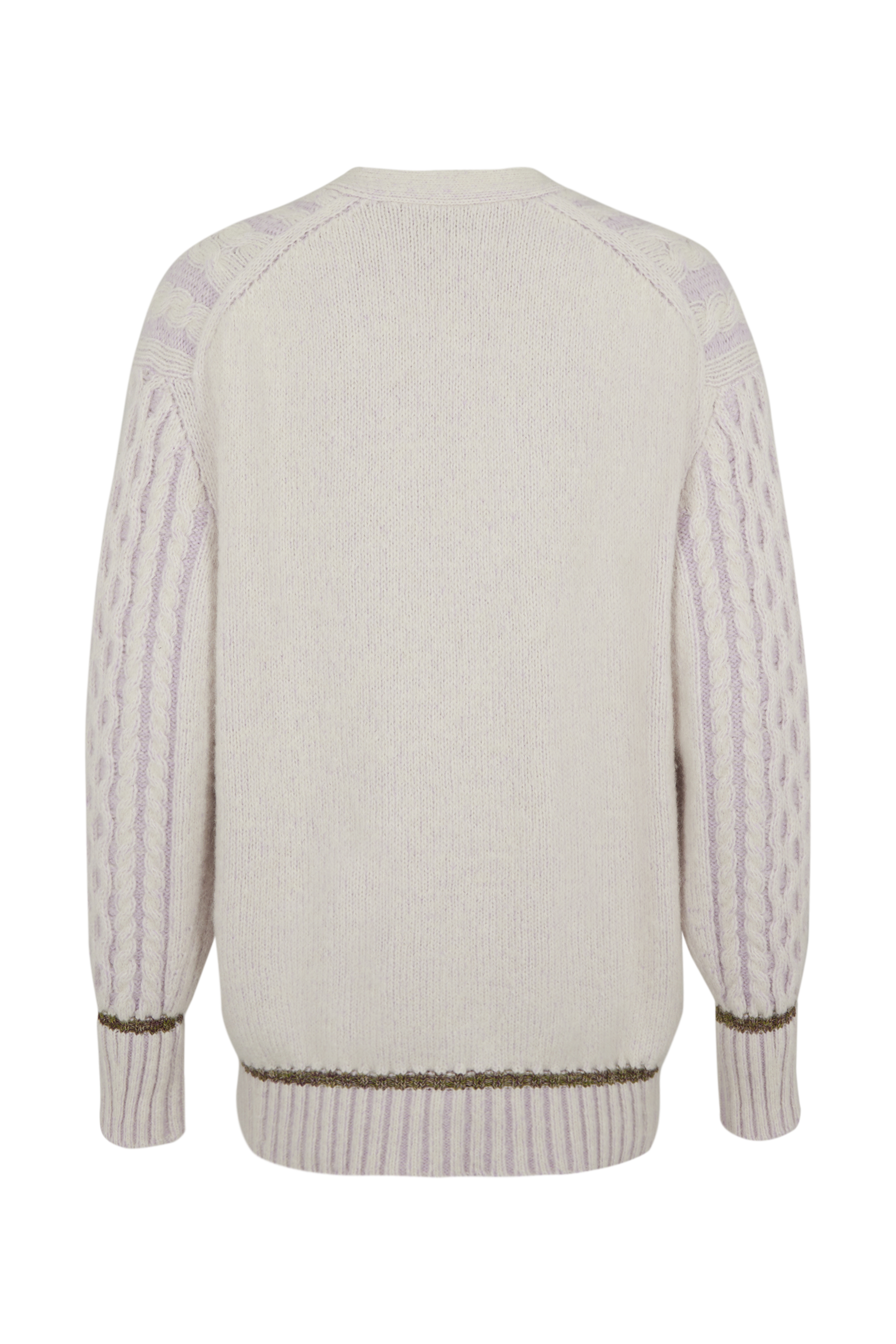 Cardigan col v torsadé en alpaga - Lilas