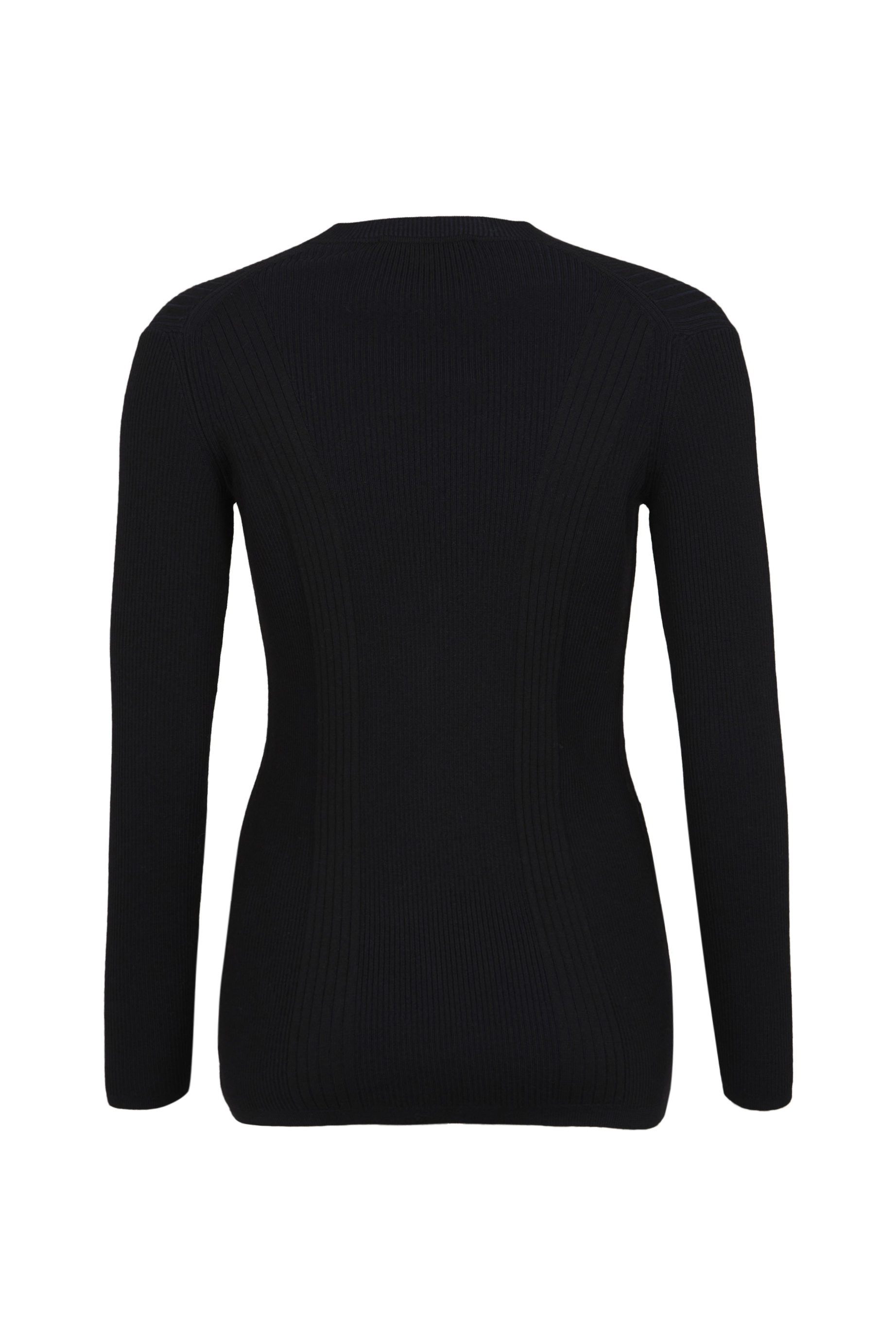 Cardigan long à boutons argentés siglés SR - Noir