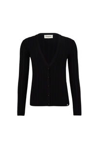 Cardigan à boutons argentés siglés SR - Noir Intense