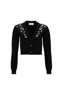 Cardigan vintage en laine - Noir